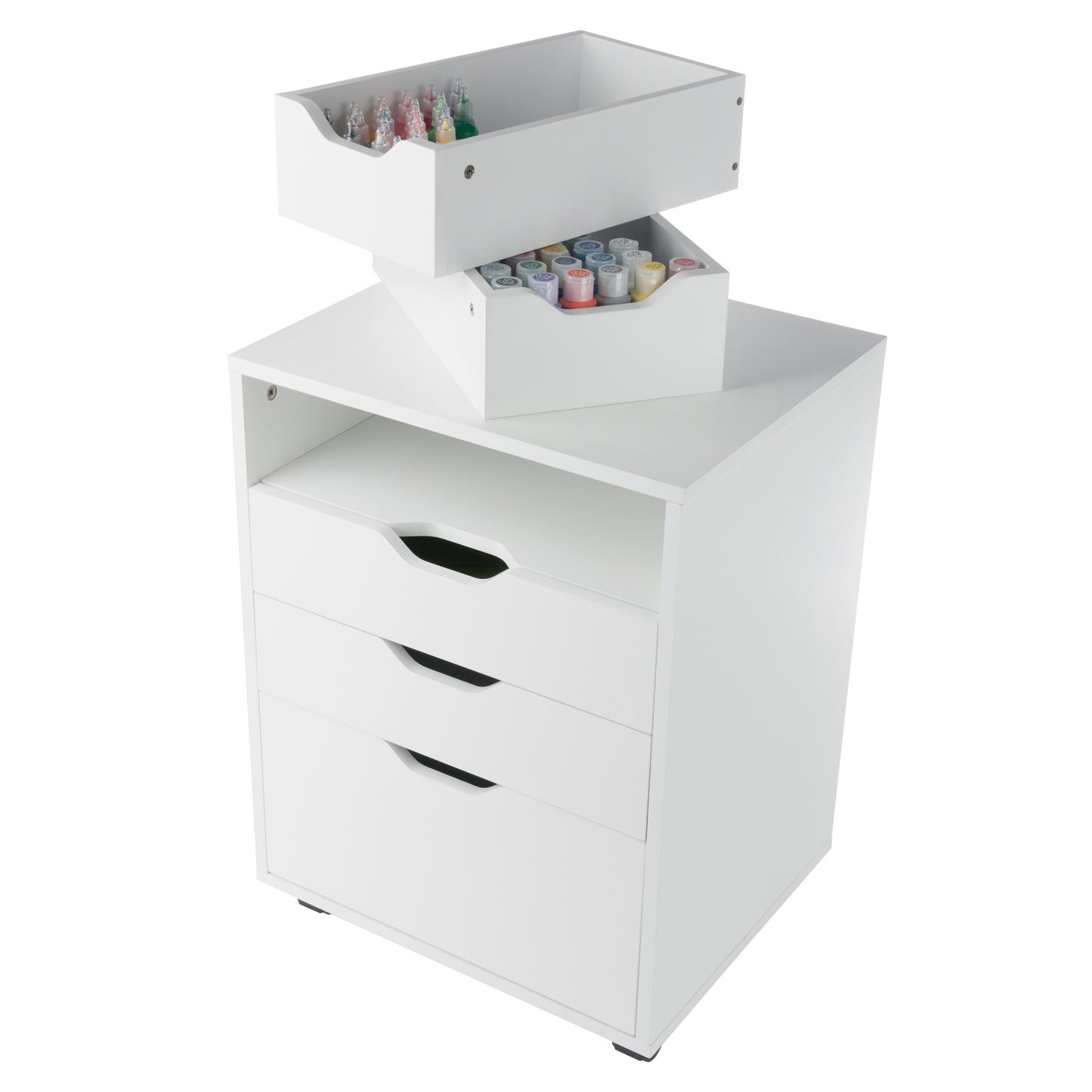 Halifax Bins & Drawers Storage Mobile Cabinet, White