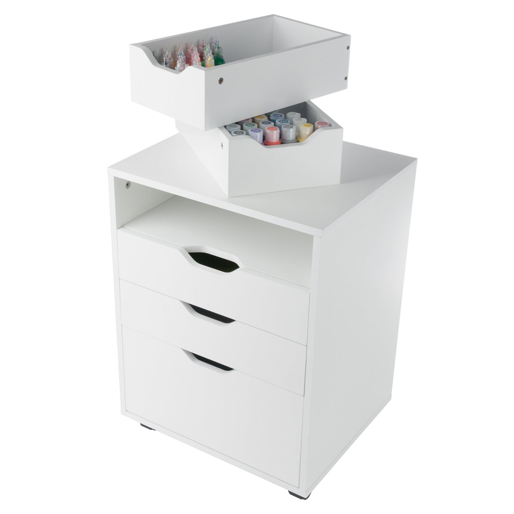 Halifax Bins & Drawers Storage Mobile Cabinet, White