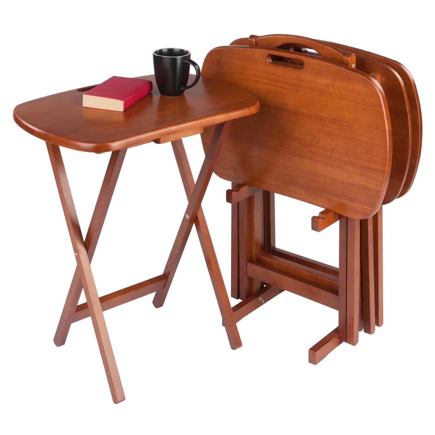 Lucca 5-pc Snack Table Set, Teak
