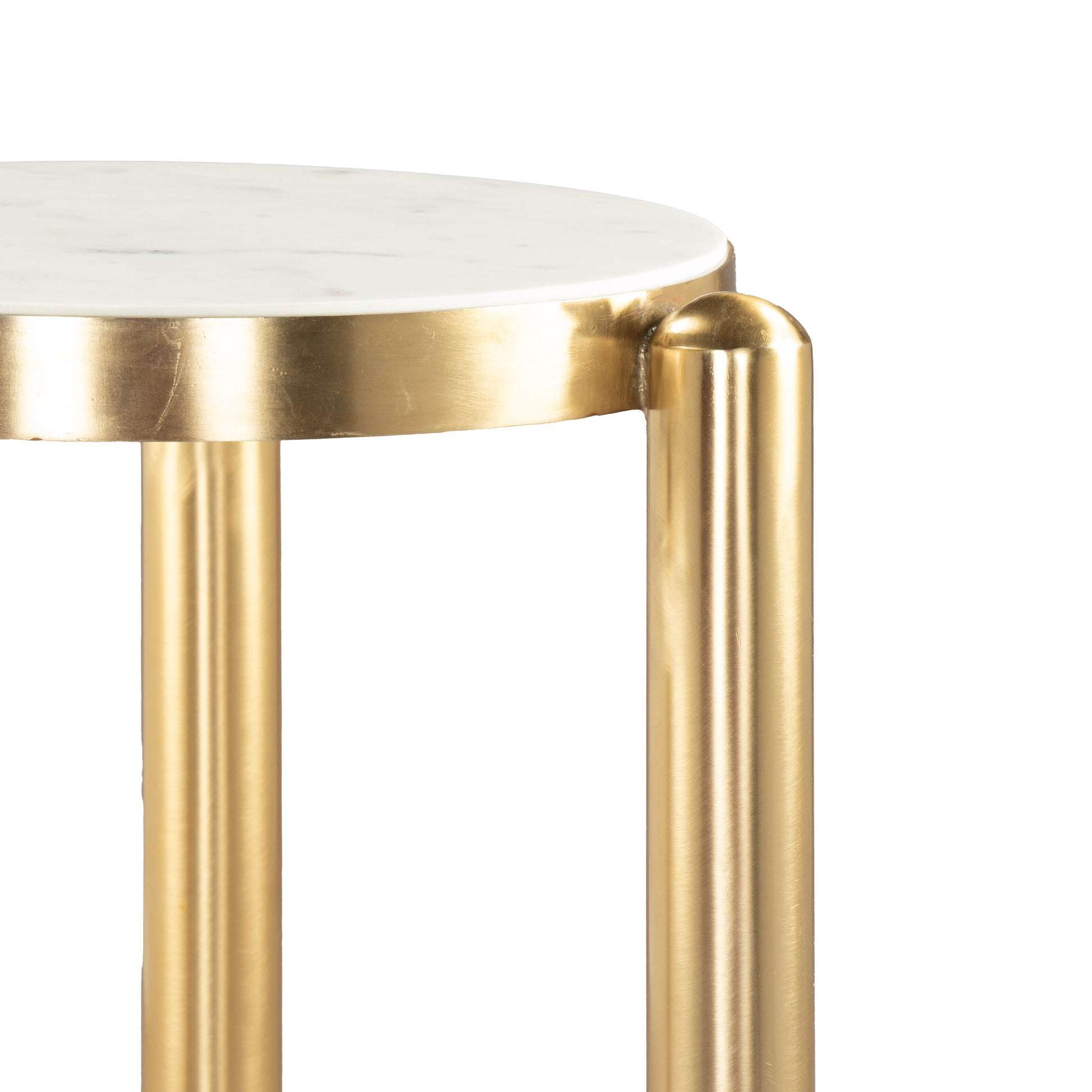 Noan Side Table White & Gold - 4