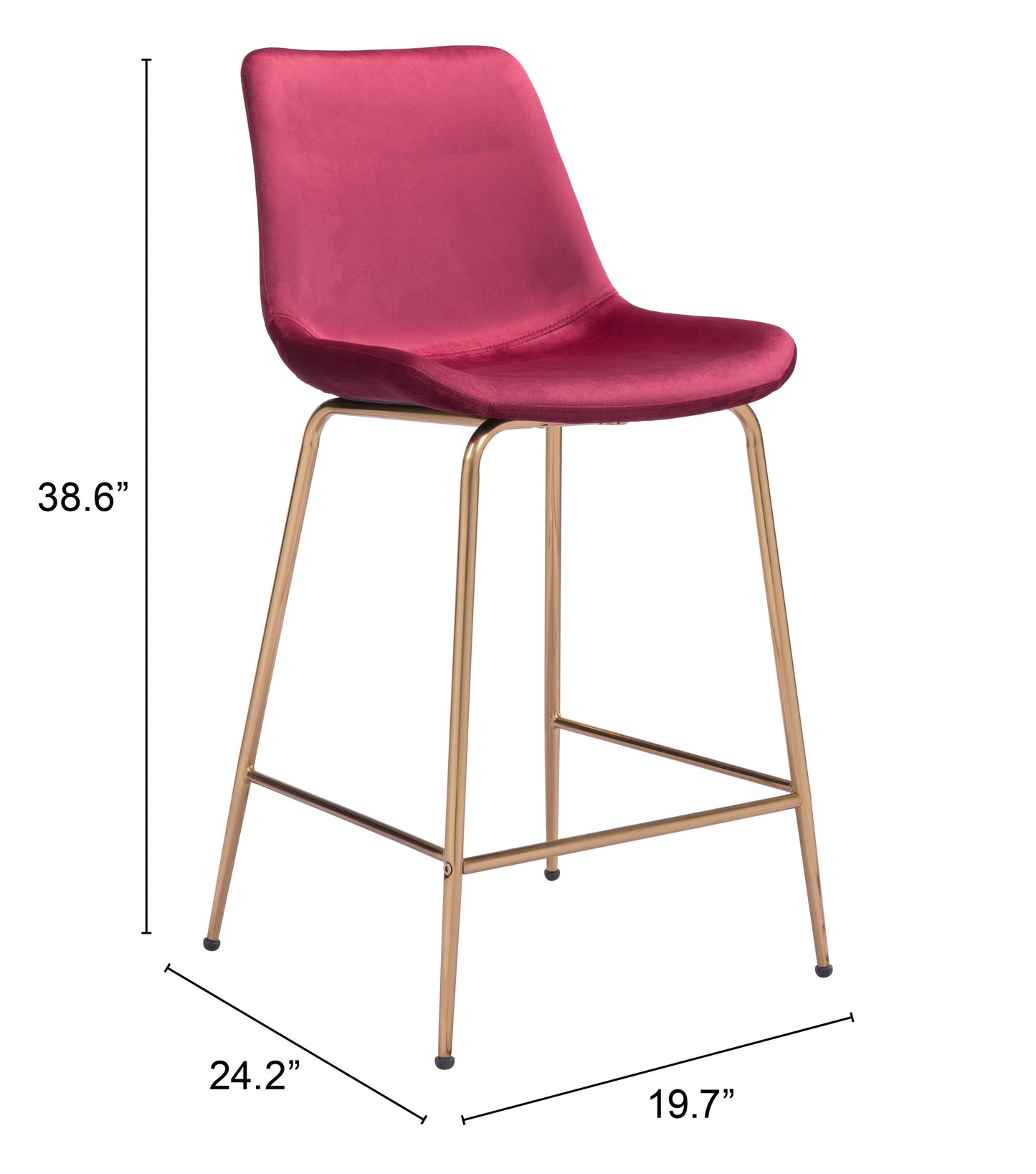 Tony Counter Stool Red & Gold