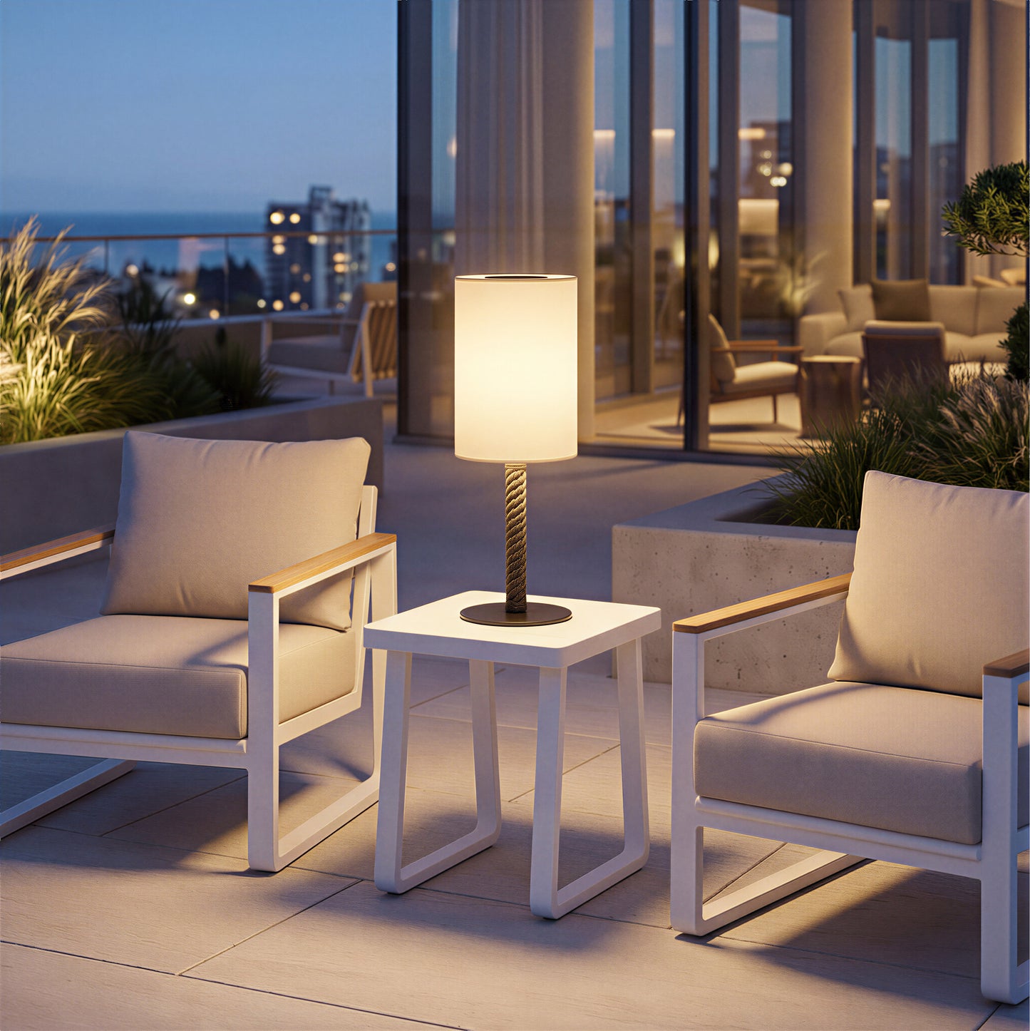 Welt Armchair Taupe & White - 11