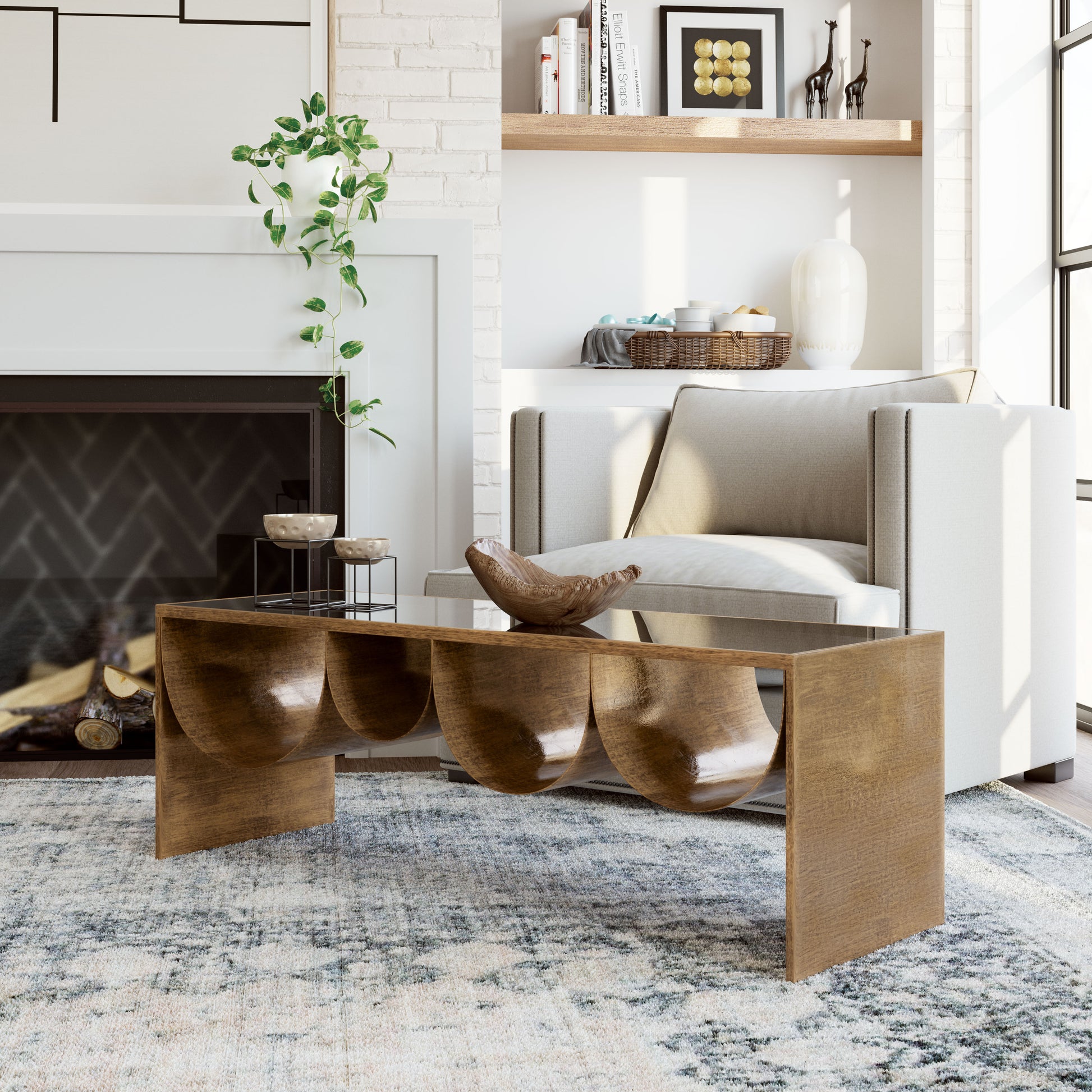 Reed Coffee Table Brass & Black - 7