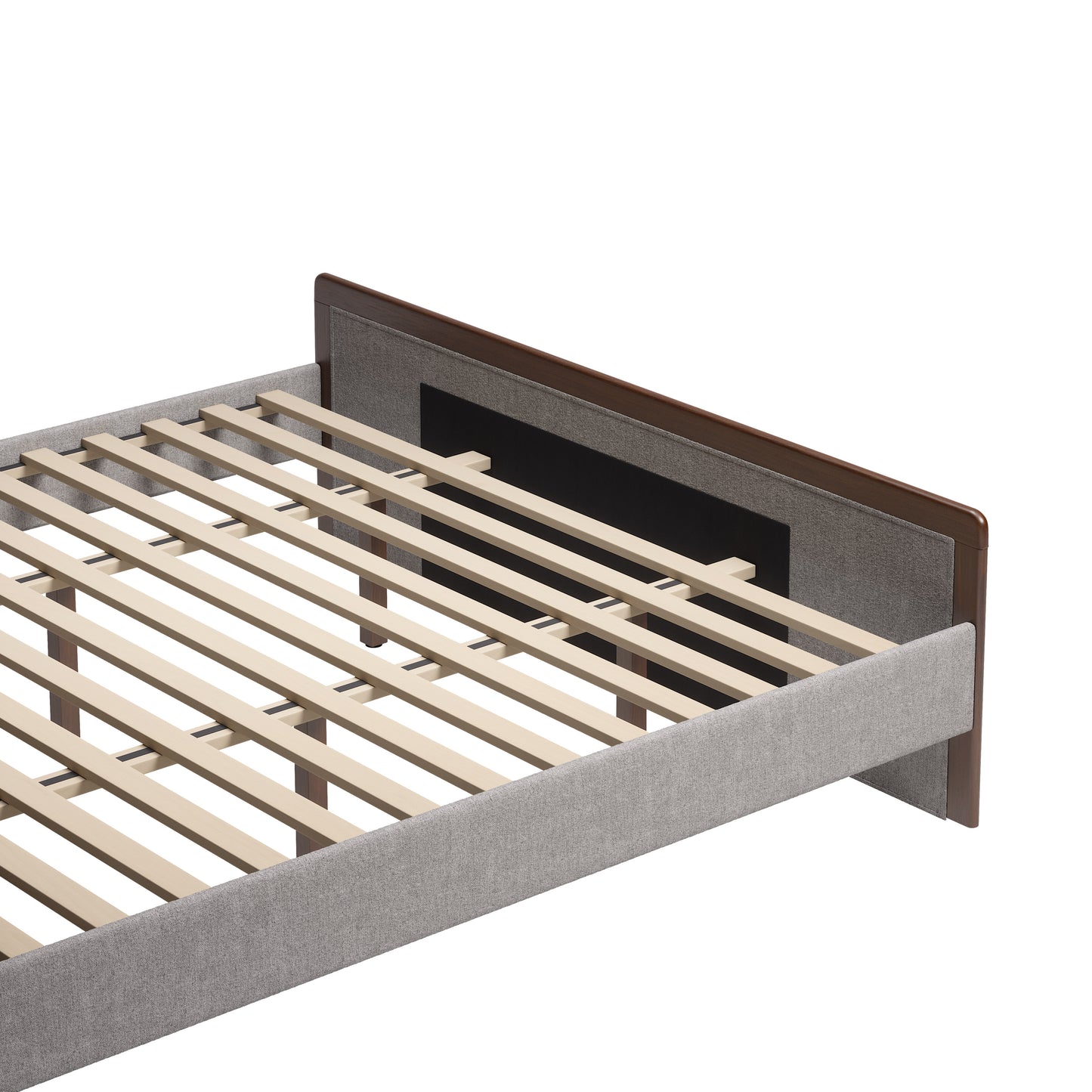 Somune King Bed Gray & Walnut - 7