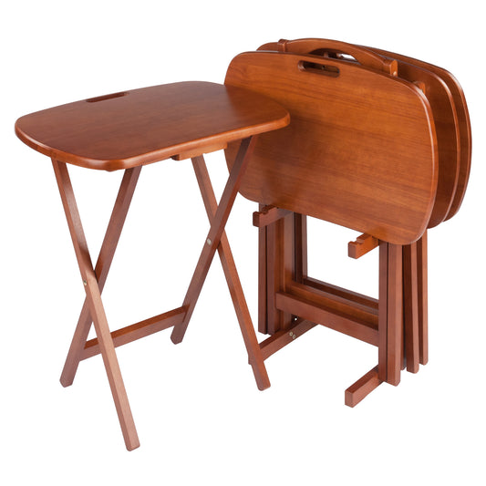Lucca 5-pc Snack Table Set, Teak