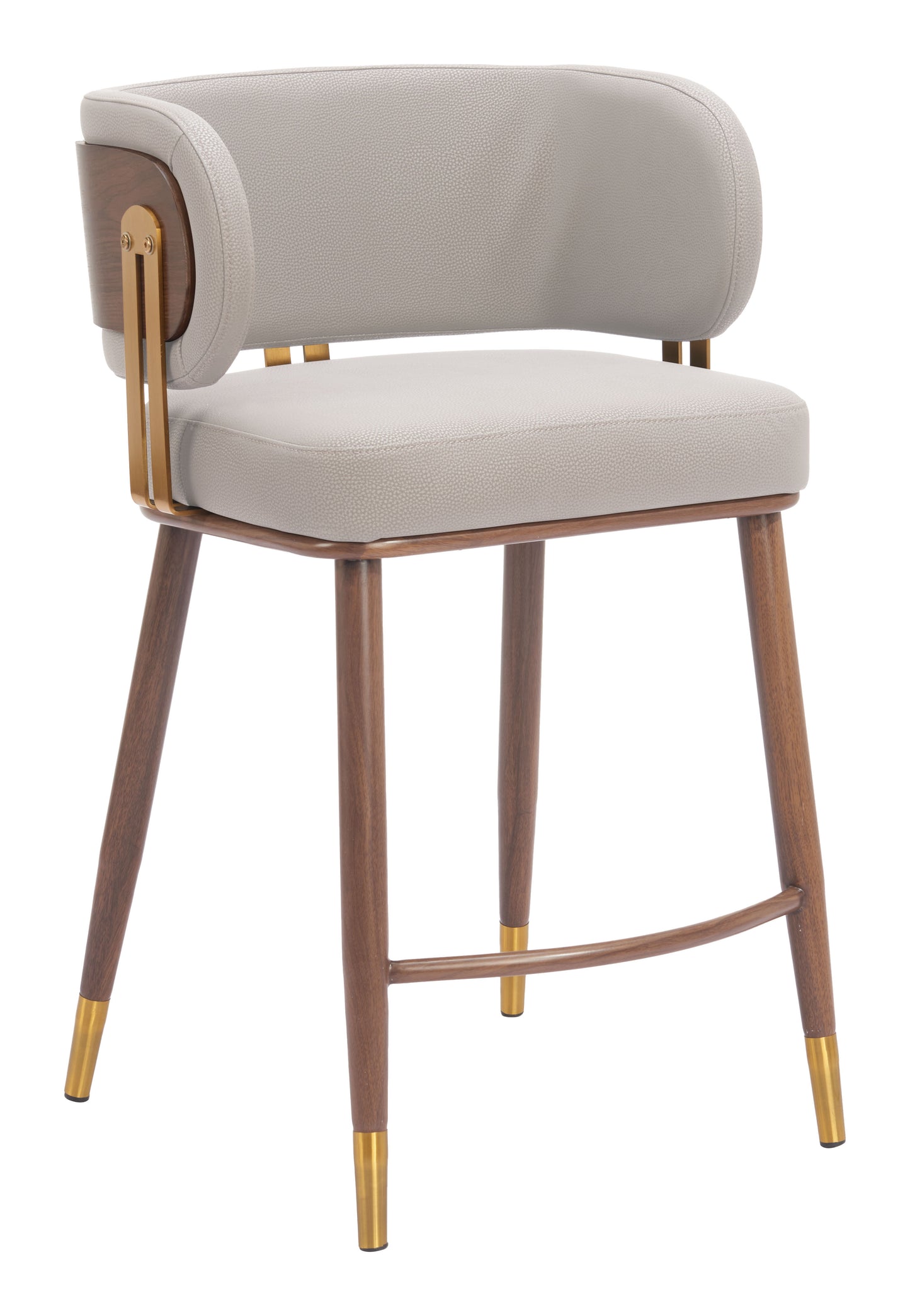 Brew Counter Stool Beige & Walnut - 6