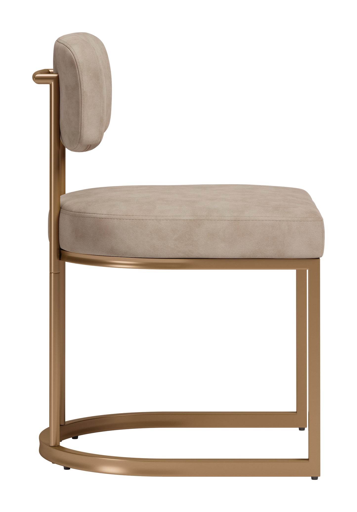 Velar Dining Chair (Set of 2) Beige & Bronze - 2
