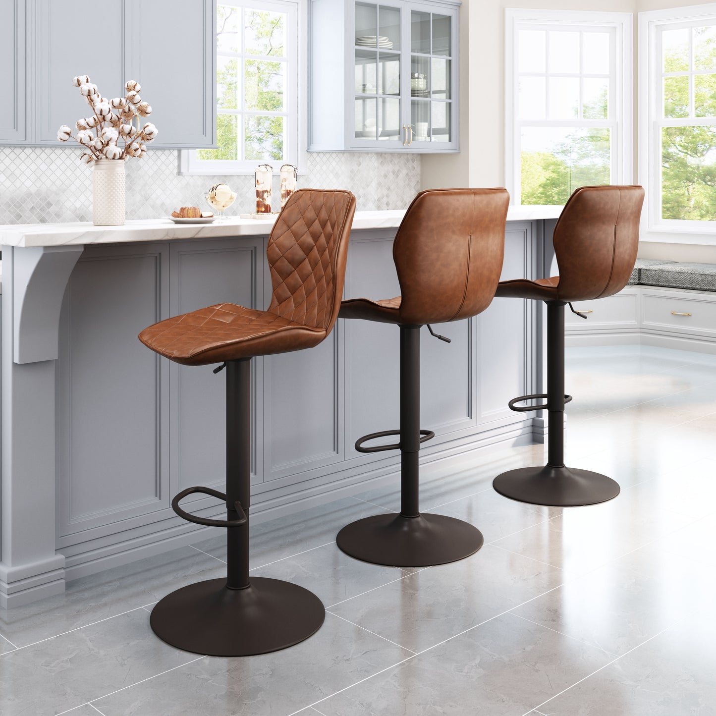 Seth Barstool Vintage Brown & Dark Bronze