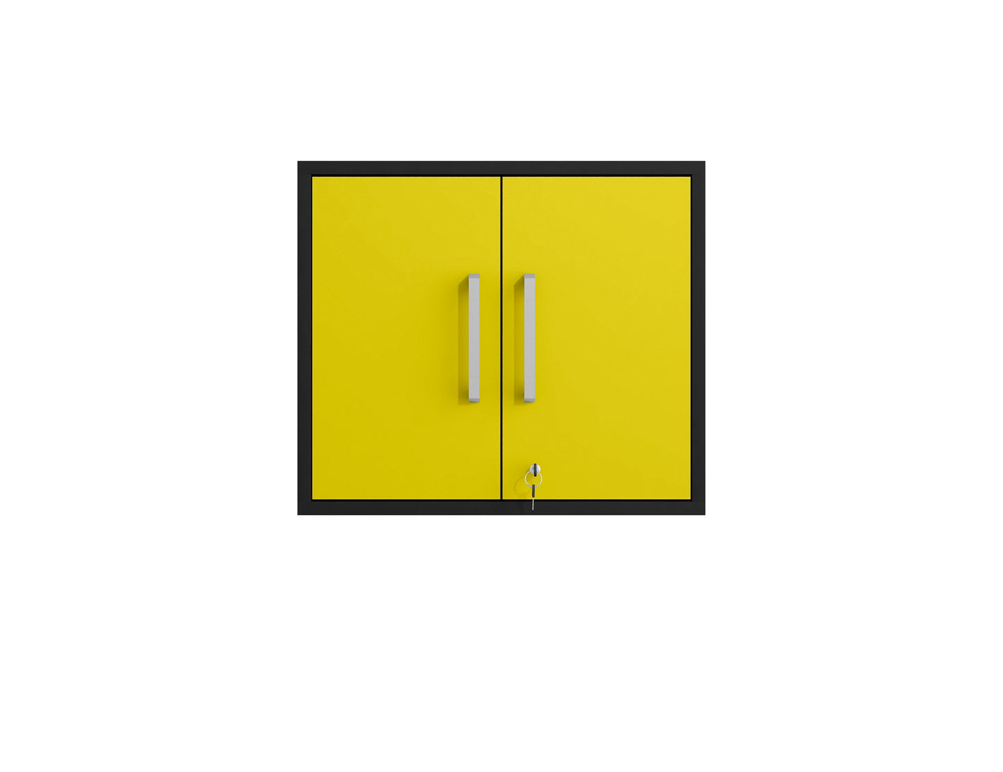 Manhattan Comfort Eiffel Floating Garage Cabinet in Matte Black and Yellow (Set of 3) 3-251BMC84