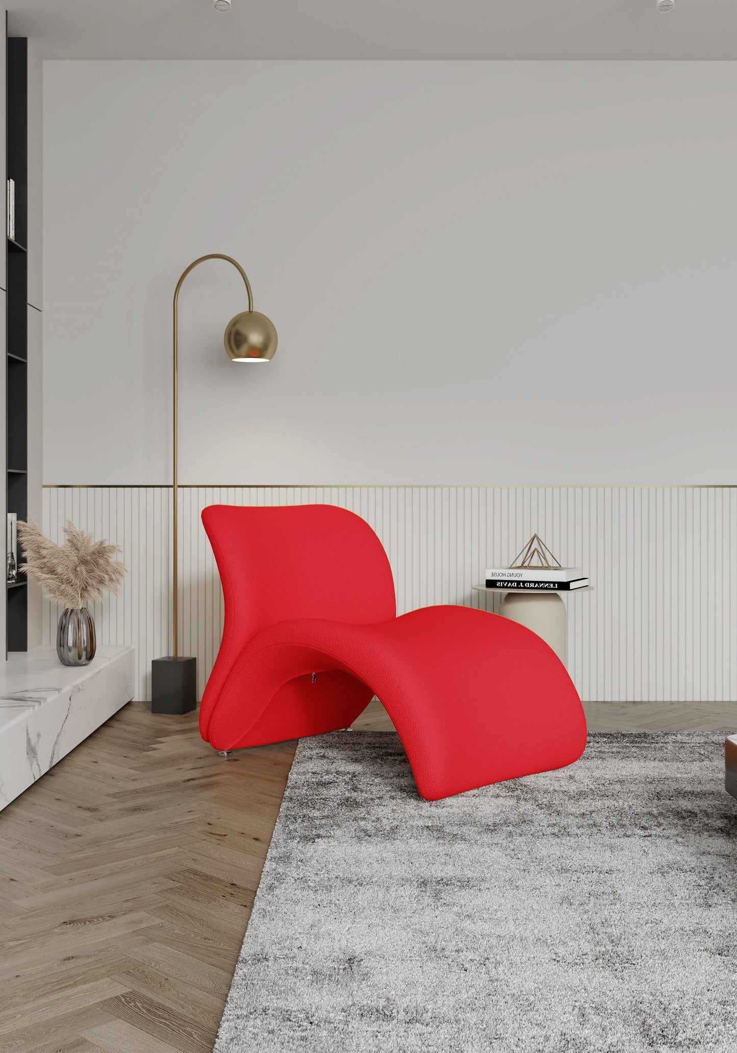 Rosebud Modern 3-Piece Accent Chair in Fuchsia, Red and Yellow 3-AC0013
