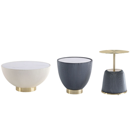 Anderson Modern 3-Piece Coffee Table & End Table Set in Cream and Gray 3-AT01-CRGY