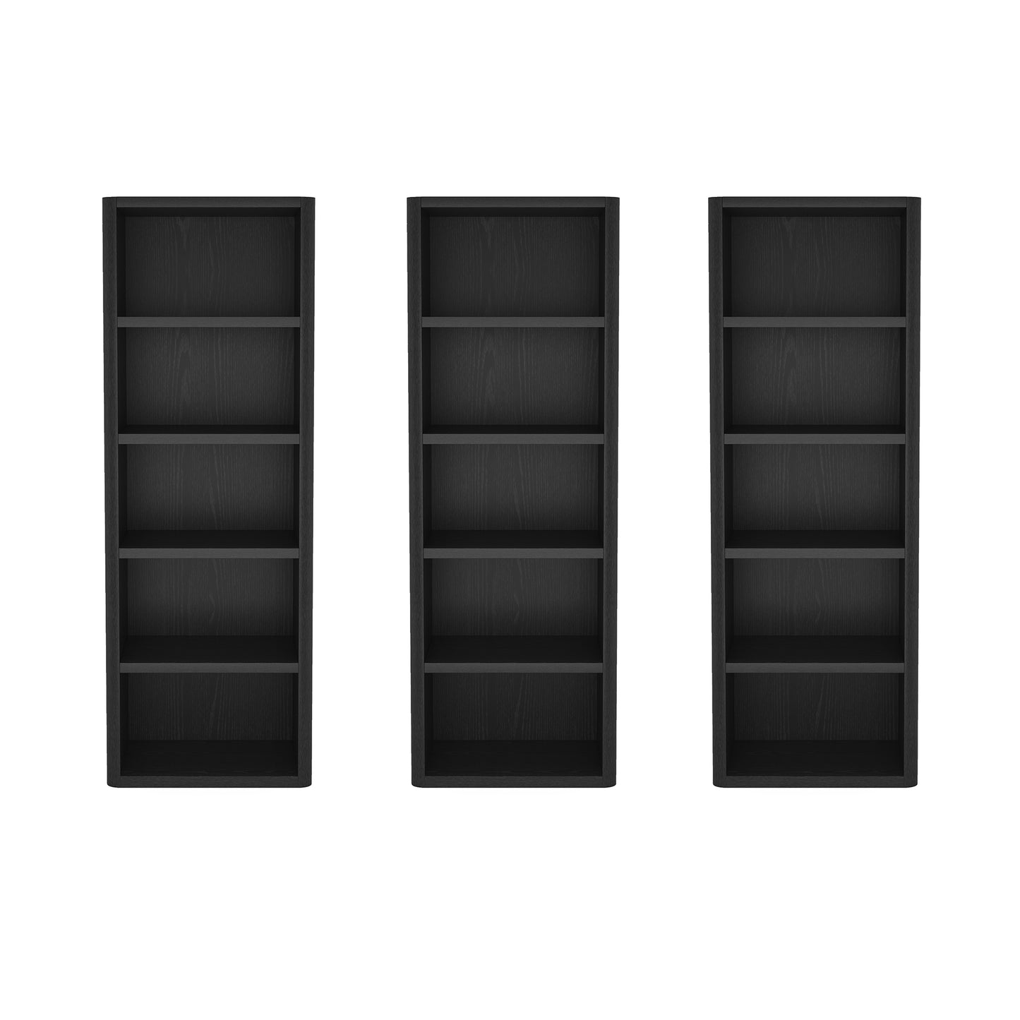 Rivington Modern 28" Open Bookcase in Black - Set of 3 3-BC003-BK