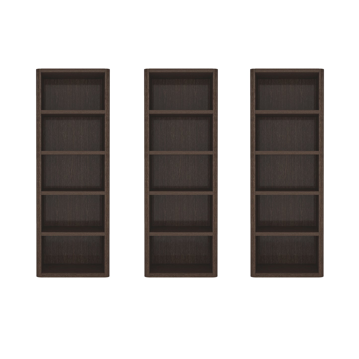 Rivington Modern 28" Open Bookcase in Dark Walnut - Set of 3 3-BC003-BR