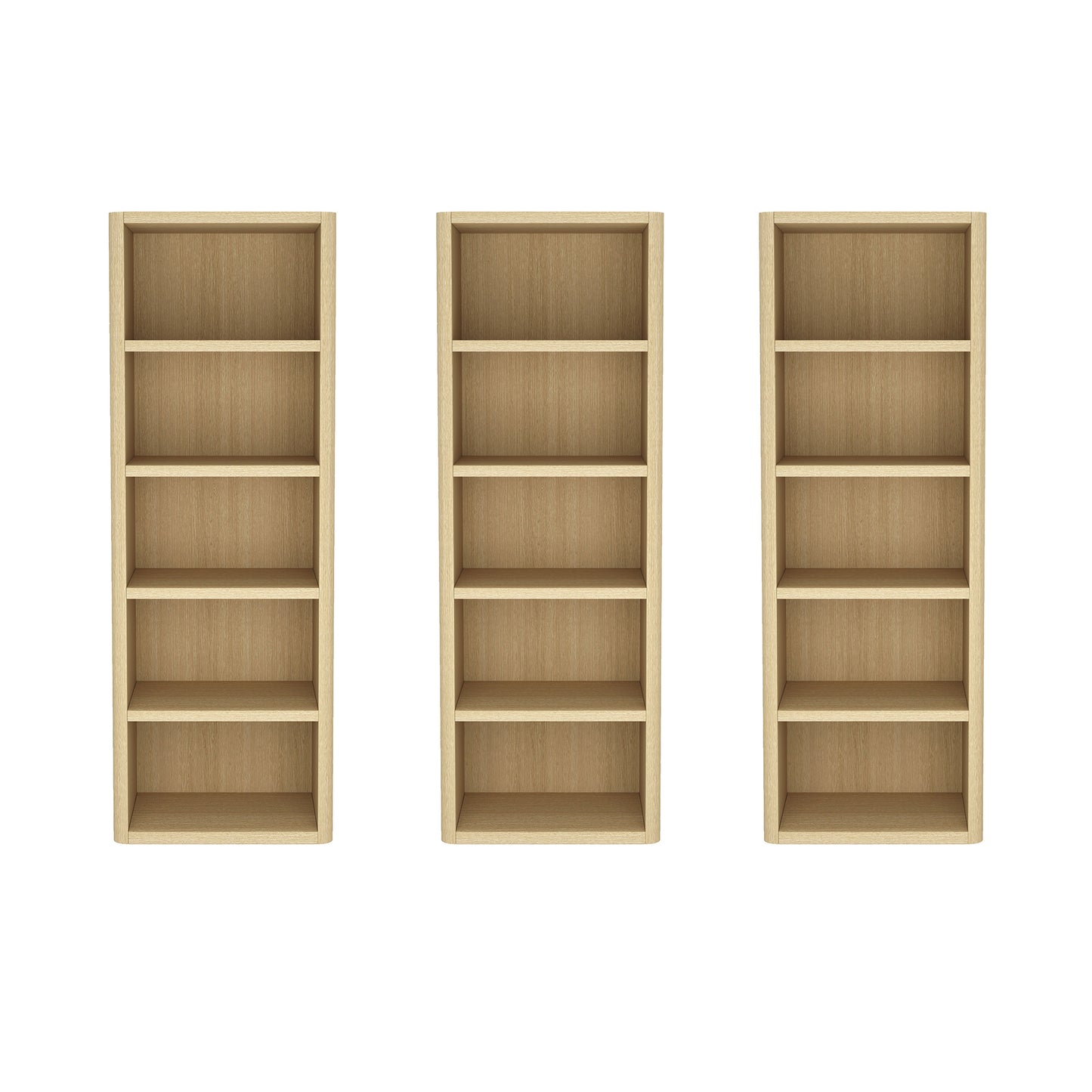 Rivington Modern 28" Open Bookcase in Natural Oak - Set of 3 3-BC003-NA