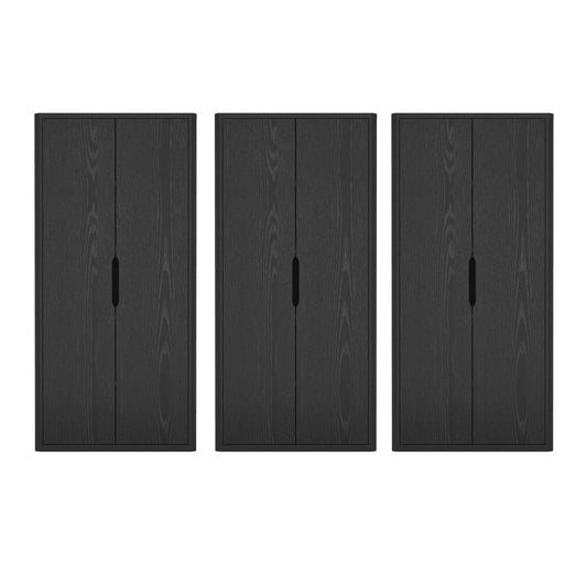 Rivington Modern 38" Bookcase Cabinet in Black - Set of 3 3-BC004-BK