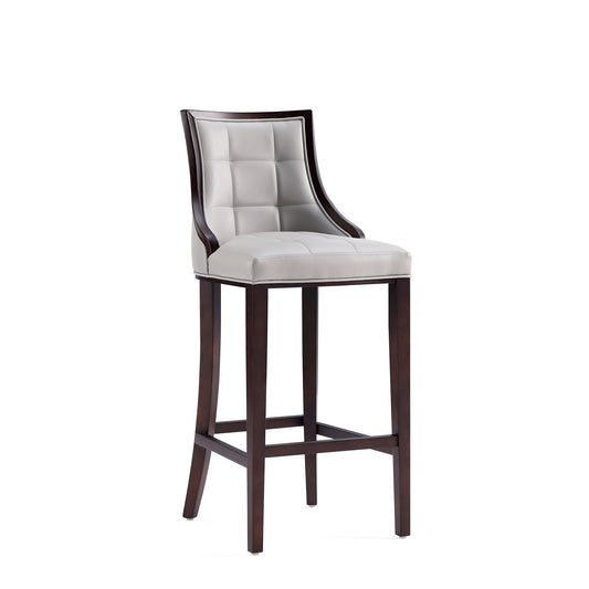 Manhattan Comfort Fifth Avenue Faux Leather Barstool in Light Grey (Set of 3) 3-BS007-LG