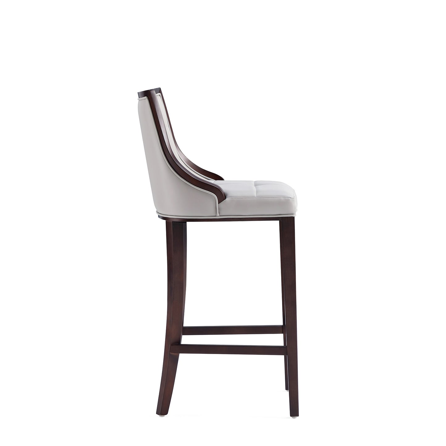 Manhattan Comfort Fifth Avenue Faux Leather Barstool in Light Grey (Set of 3) 3-BS007-LG
