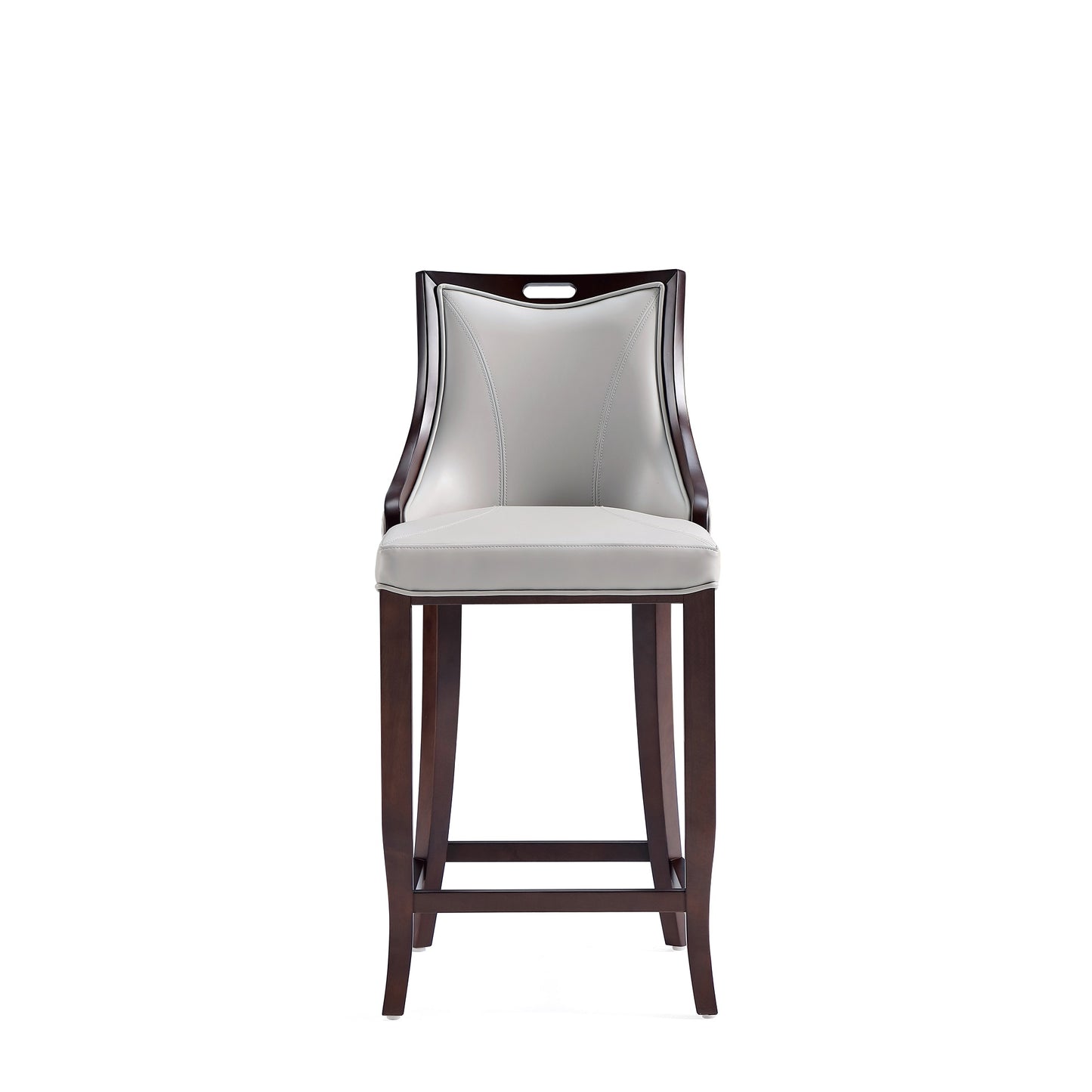 Manhattan Comfort Emperor 41 in. Walnut Beech Wood Bar Stool (Set of 2 or 3)