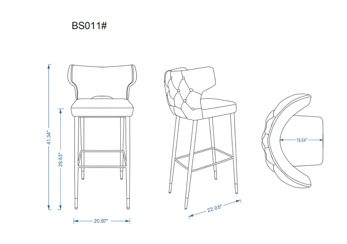 Manhattan Comfort Holguin 41.34 in. Cream, Black and Gold Wood Barstool (Set of 3) 3-BS011-CR