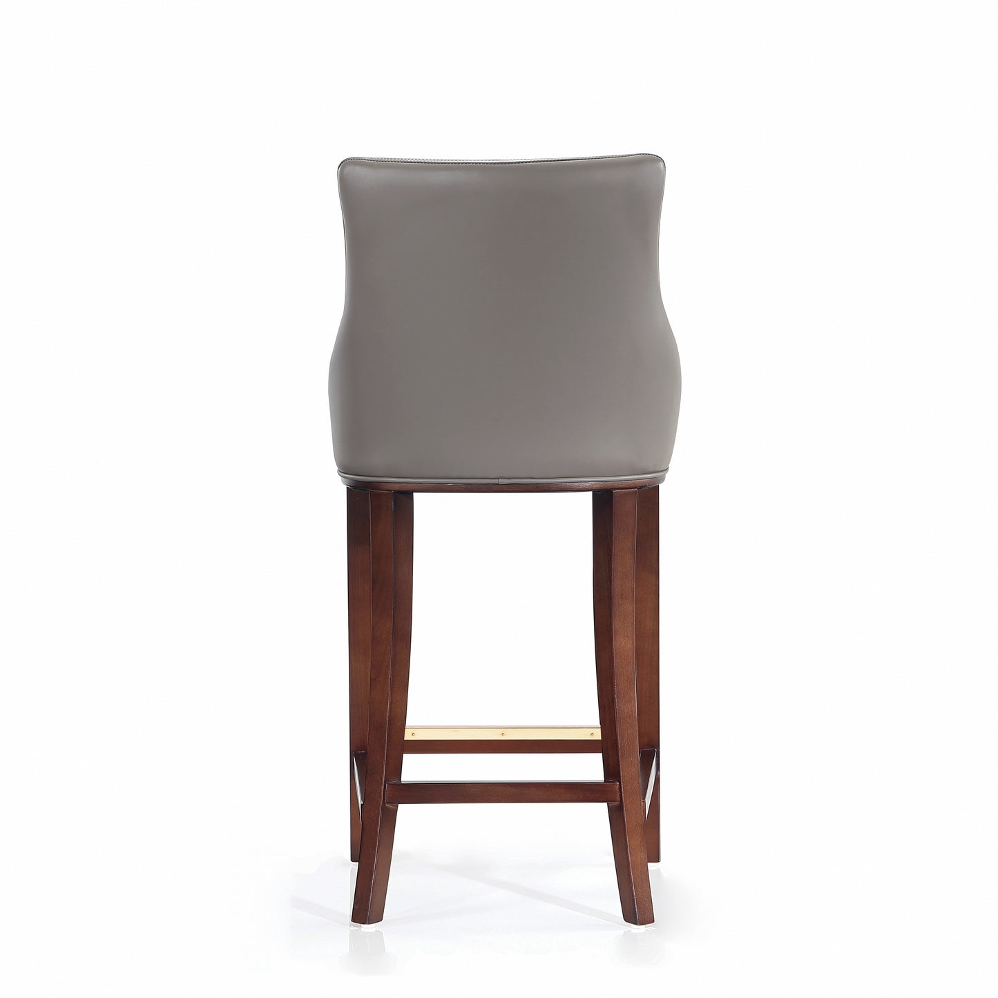 Manhattan Comfort Modern Shubert Barstool Upholstered in Dark Taupe Leatherette with Beech Wood Legs - Set of 3 3-BS019-DT