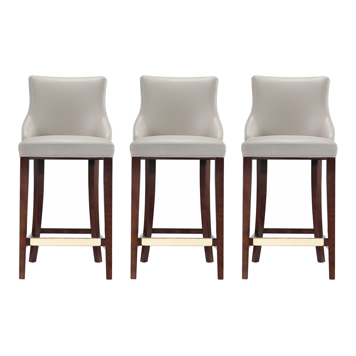 Shubert Modern Wood Upholstered Barstool in Light Gray - Set of 3 3-BS019-LG