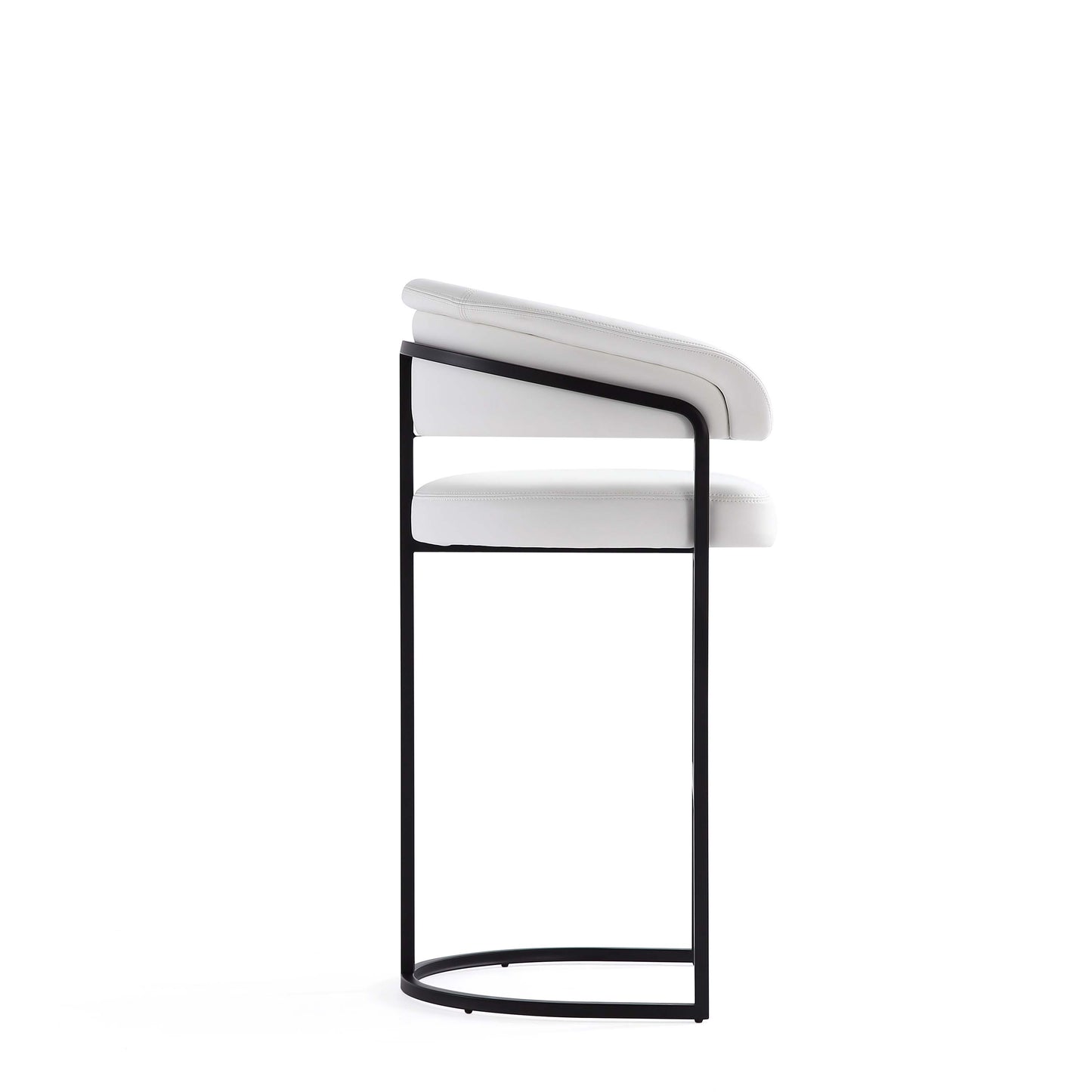 Augusta Modern Metal Upholstered Barstool in White - Set of 3 3-BS021-WH