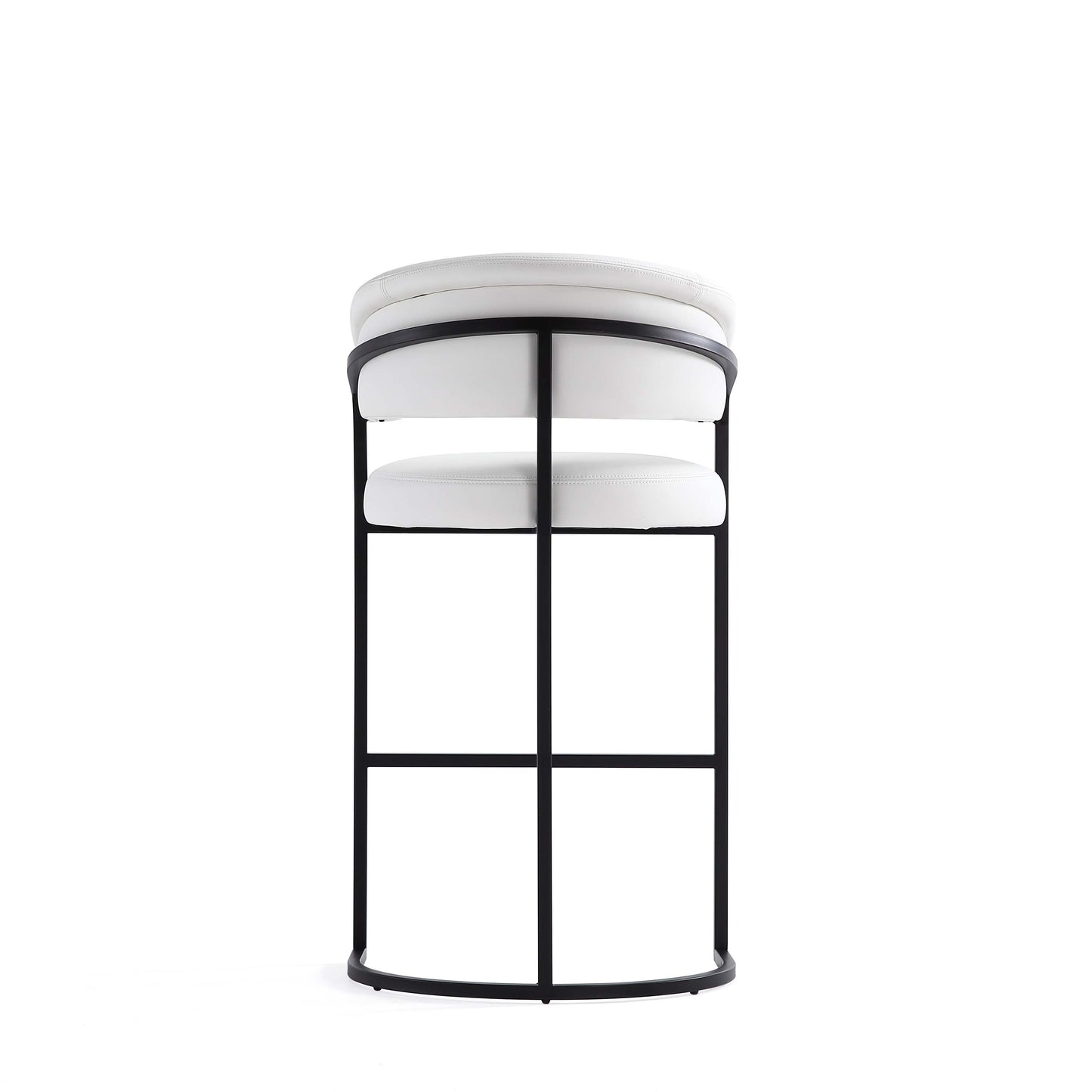 Augusta Modern Metal Upholstered Barstool in White - Set of 3 3-BS021-WH