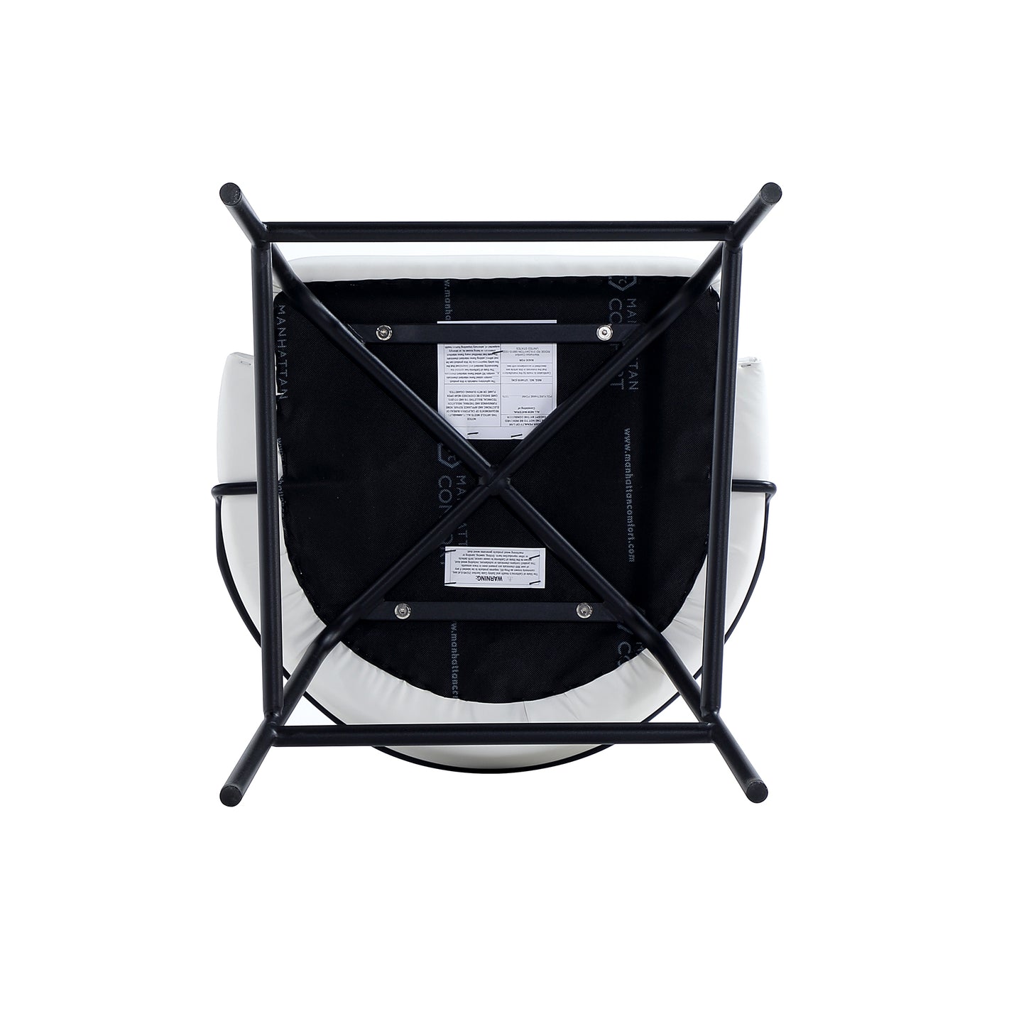Gracie Modern Metal Upholstered Barstool in White and Black - Set of 3 3-BS022-BWH
