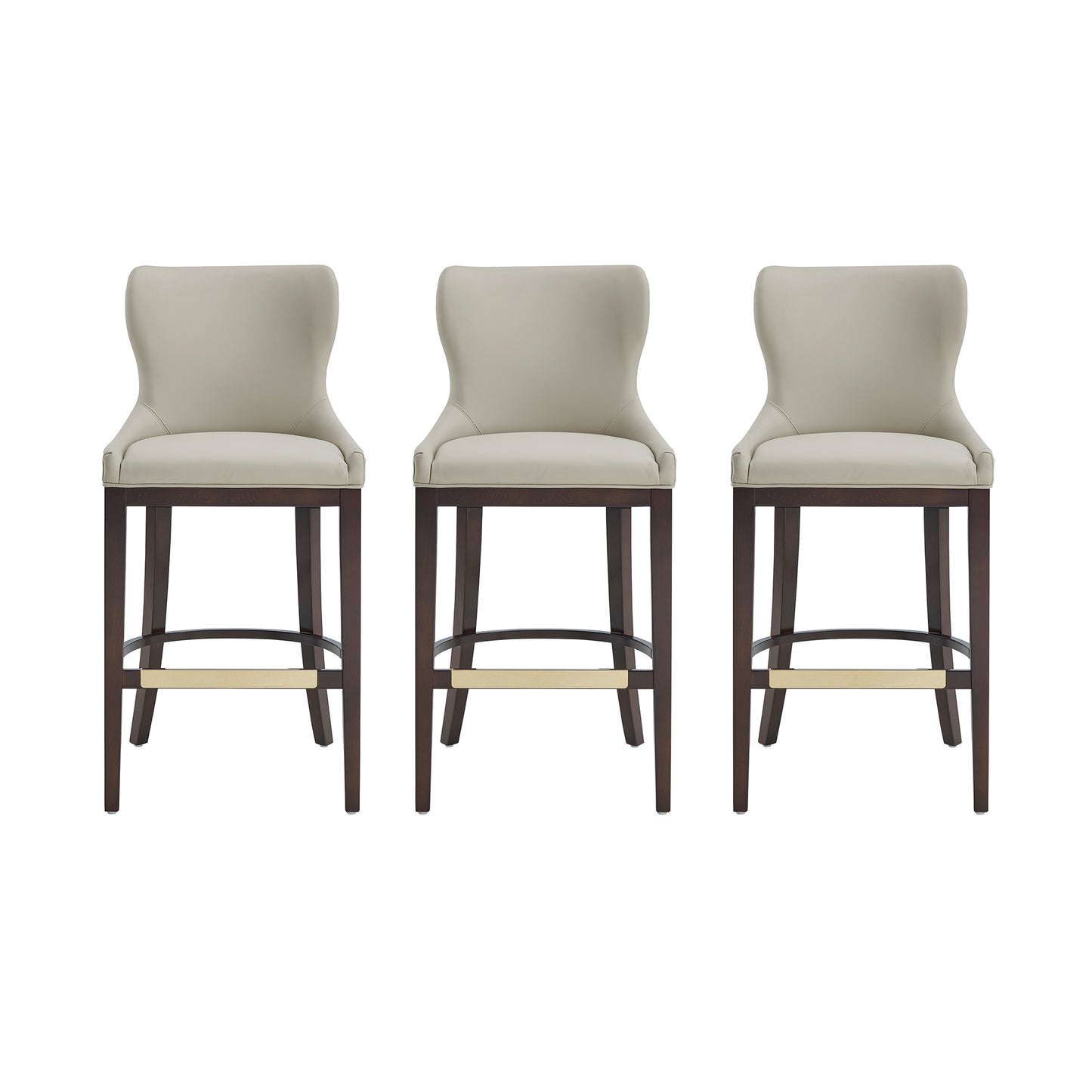 Blair Modern Wood Upholstered Barstool in Stone - Set of 3 3-BS023-ST