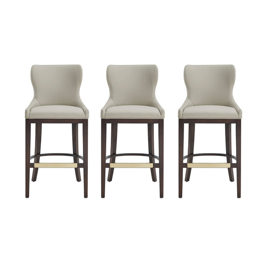 Blair Modern Wood Upholstered Barstool in Stone - Set of 3 3-BS023-ST