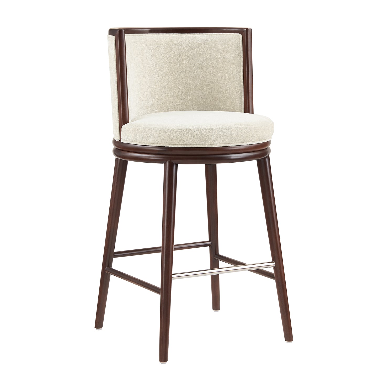 Evalyn Modern Wood Upholstered Barstool in Cream - Set of 3 3-BS024-CR