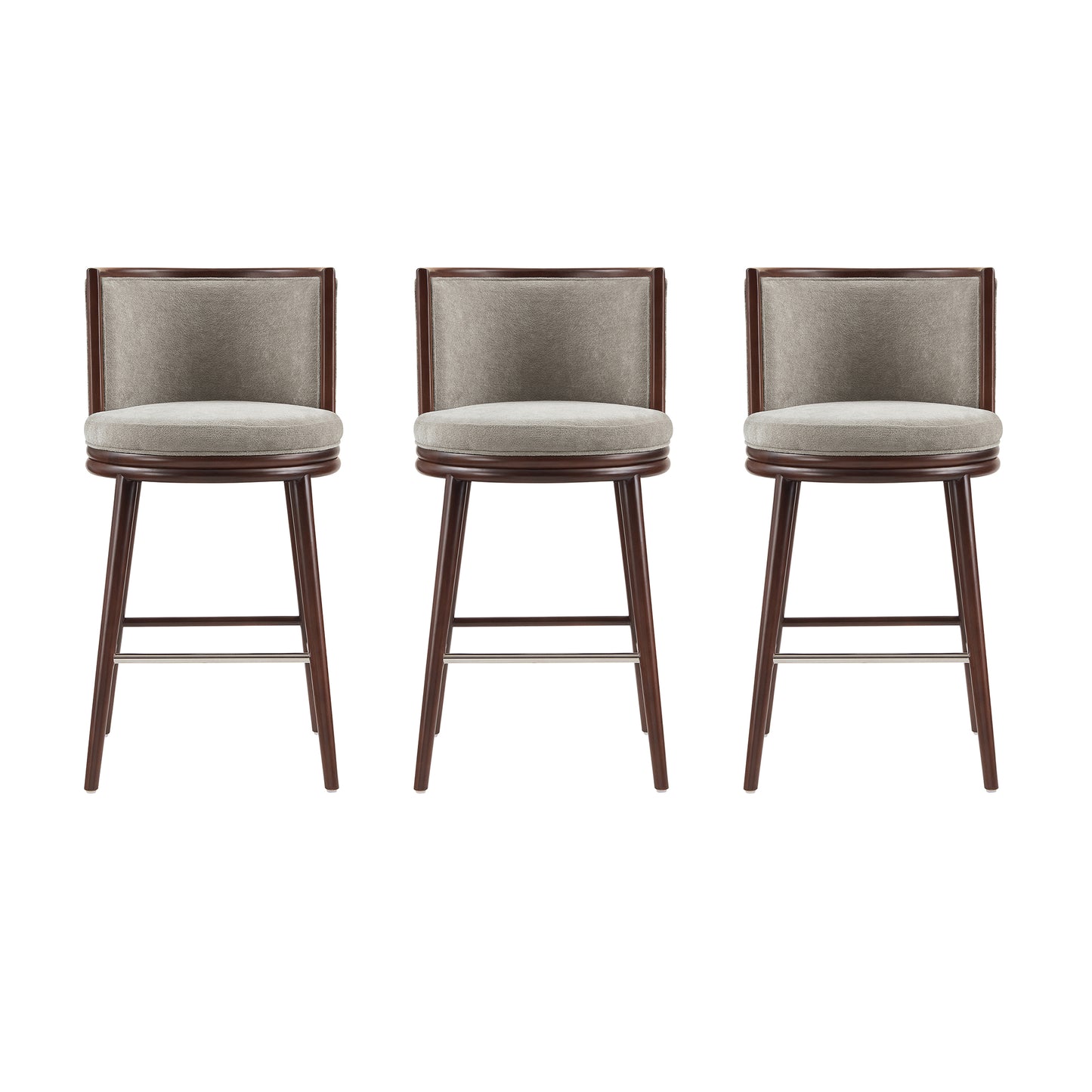 Evalyn Modern Wood Upholstered Barstool in Dove - Set of 3 3-BS024-DO