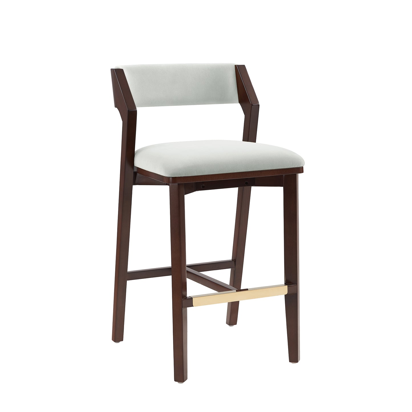 Patricia Modern Wood Upholstered Barstool in White Glacier - Set of 3 3-BS026-WH