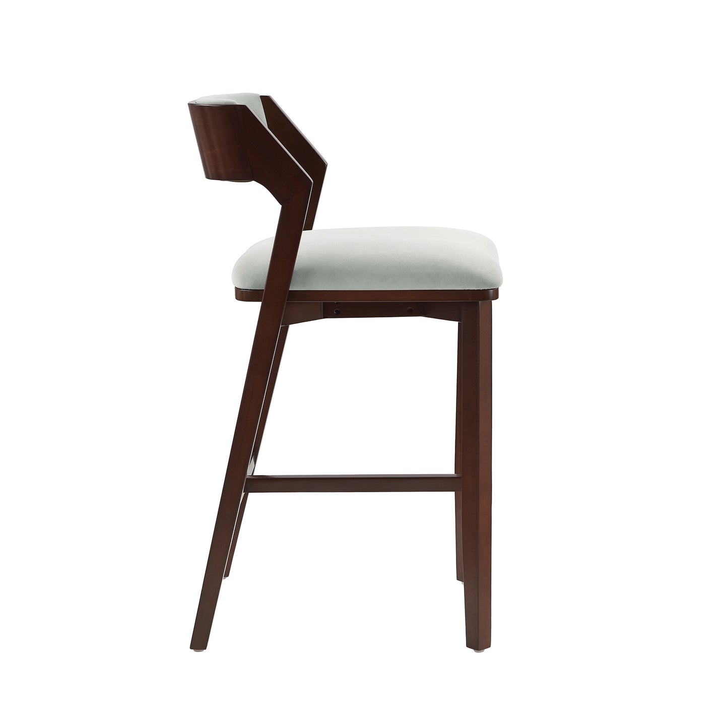 Patricia Modern Wood Upholstered Barstool in White Glacier - Set of 3 3-BS026-WH