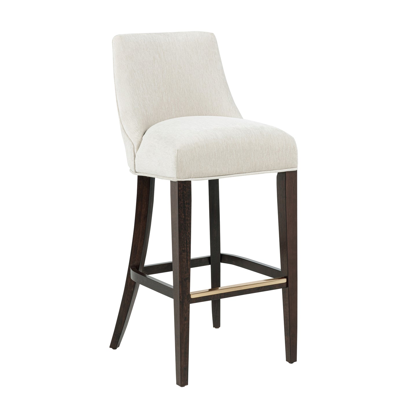 Beever Modern Wood Upholstered Chenille Barstool in Cream - Set of 3 3-BS027-CR