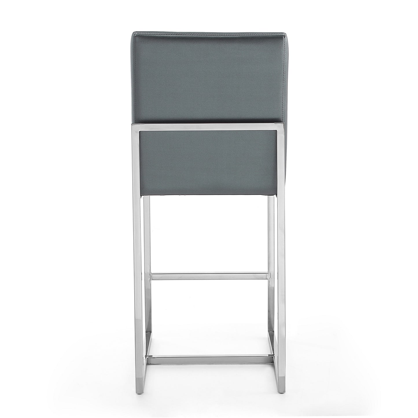 Manhattan Comfort Element 37.2 in. Graphite and Polished Chrome Stainless Steel Counter Height Bar Stool (Set of 3) 3-CS003-GP