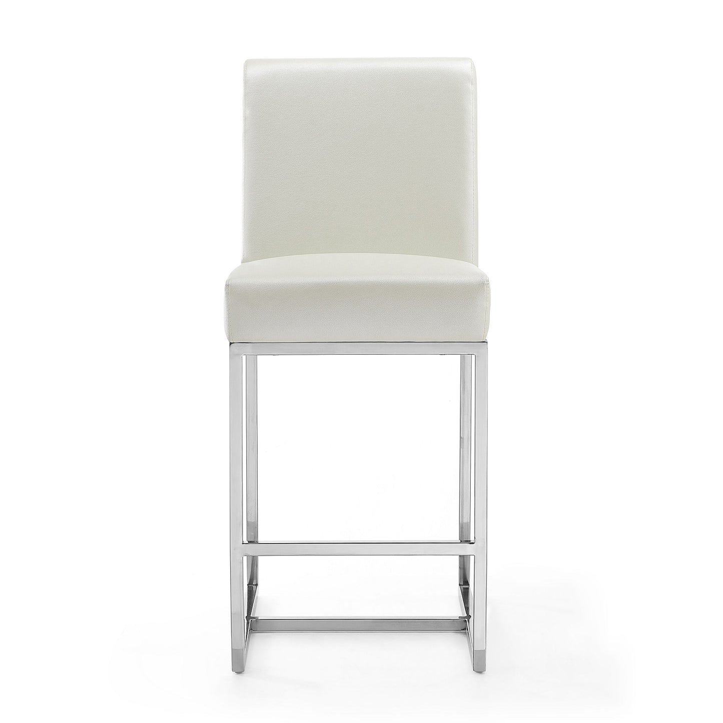 Element Modern Metal Upholstered Counter Stool in Pearl White - Set of 3 3-CS003-PW