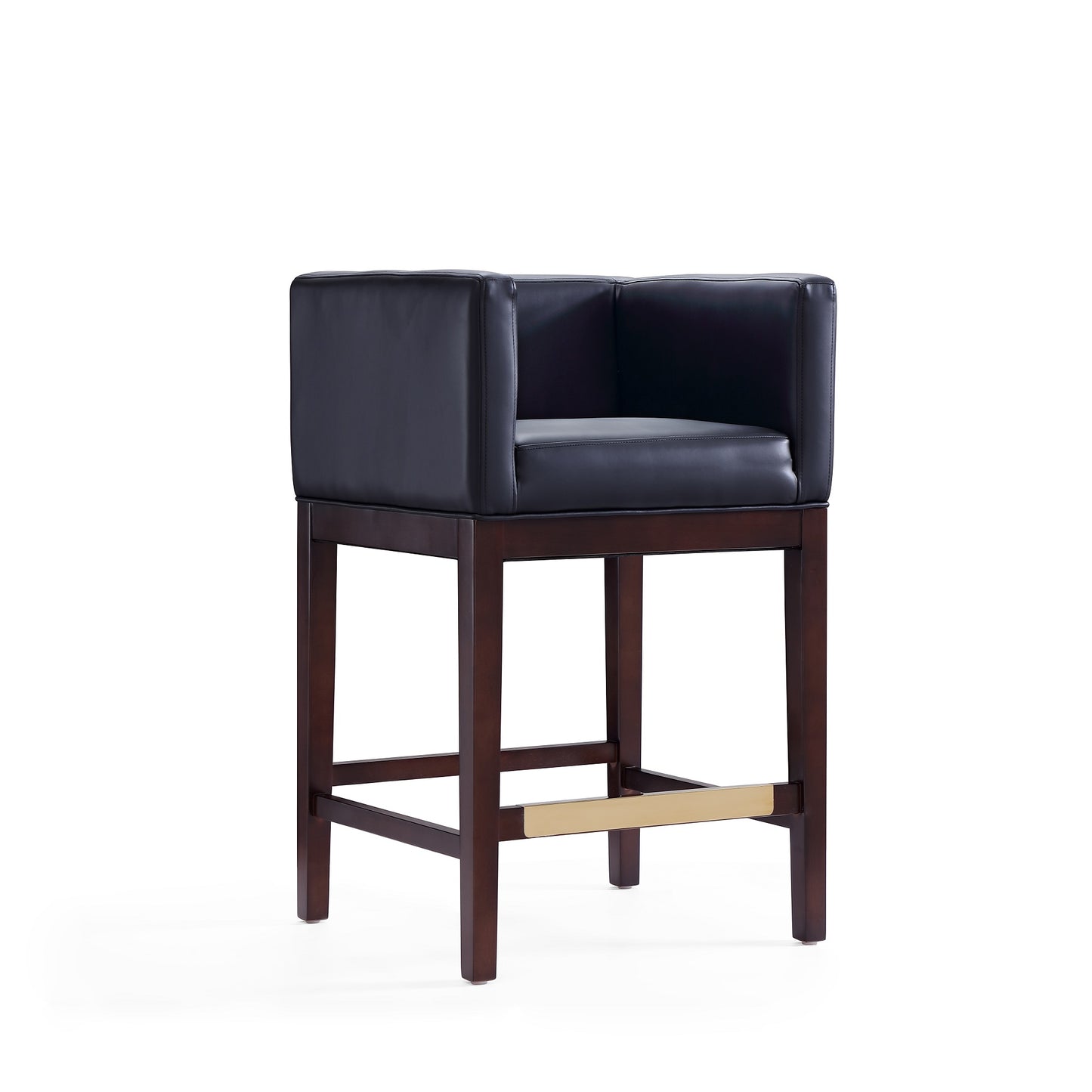 Kingsley Mid-Century Modern Wood Upholstered Counter Stool in Black - Set of 3 3-CS005-BK