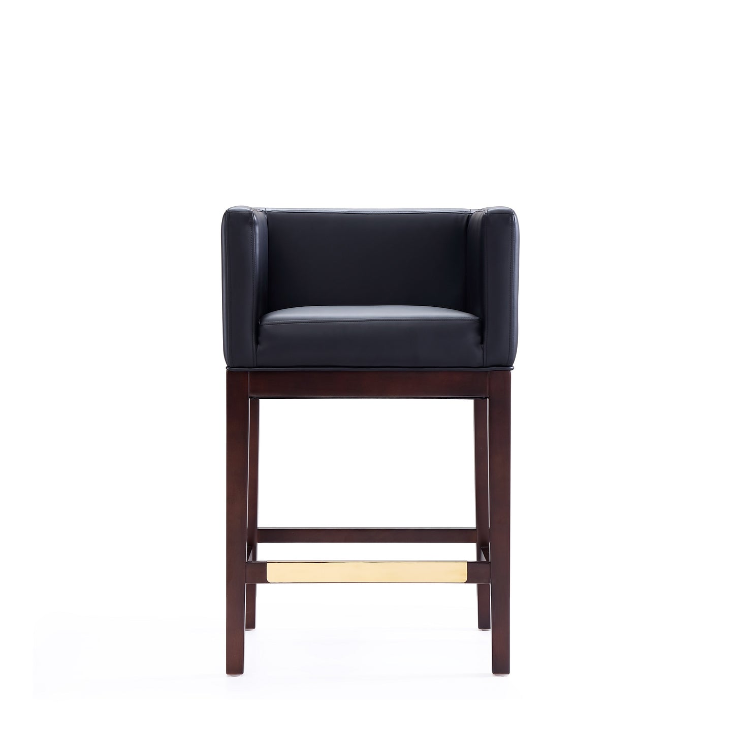 Kingsley Mid-Century Modern Wood Upholstered Counter Stool in Black - Set of 3 3-CS005-BK