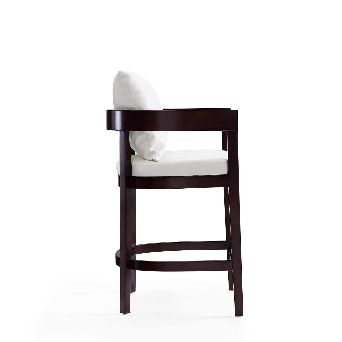 Manhattan Comfort Ritz 34 in. Ivory and Dark Walnut Beech Wood Counter Height Bar Stool (Set of 3) 3-CS006-IV