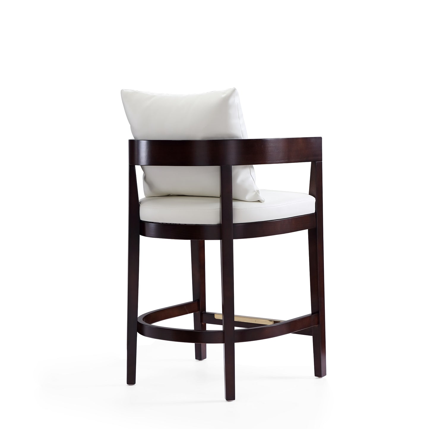 Manhattan Comfort Ritz 34 in. Ivory and Dark Walnut Beech Wood Counter Height Bar Stool (Set of 3) 3-CS006-IV