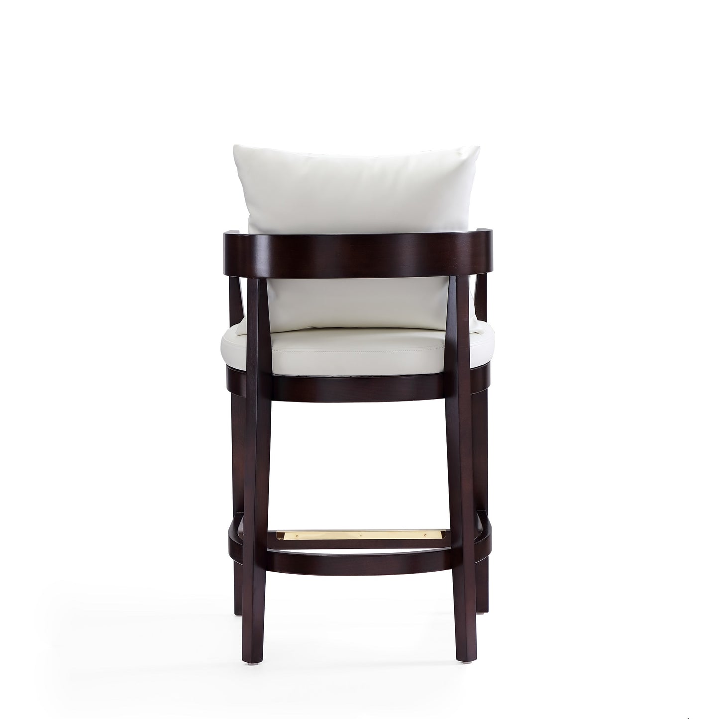 Manhattan Comfort Ritz 34 in. Ivory and Dark Walnut Beech Wood Counter Height Bar Stool (Set of 3) 3-CS006-IV