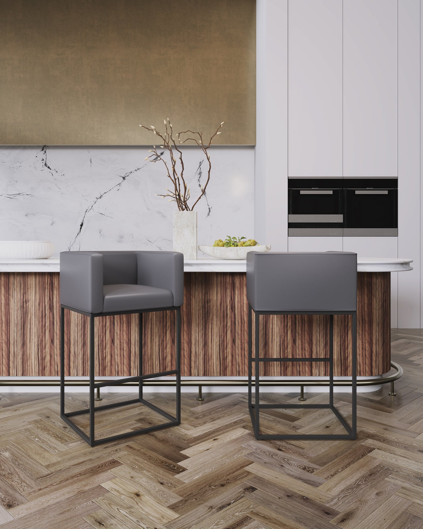 Manhattan Comfort Embassy Counter Height Bar Stool (Set of 2 or 3)