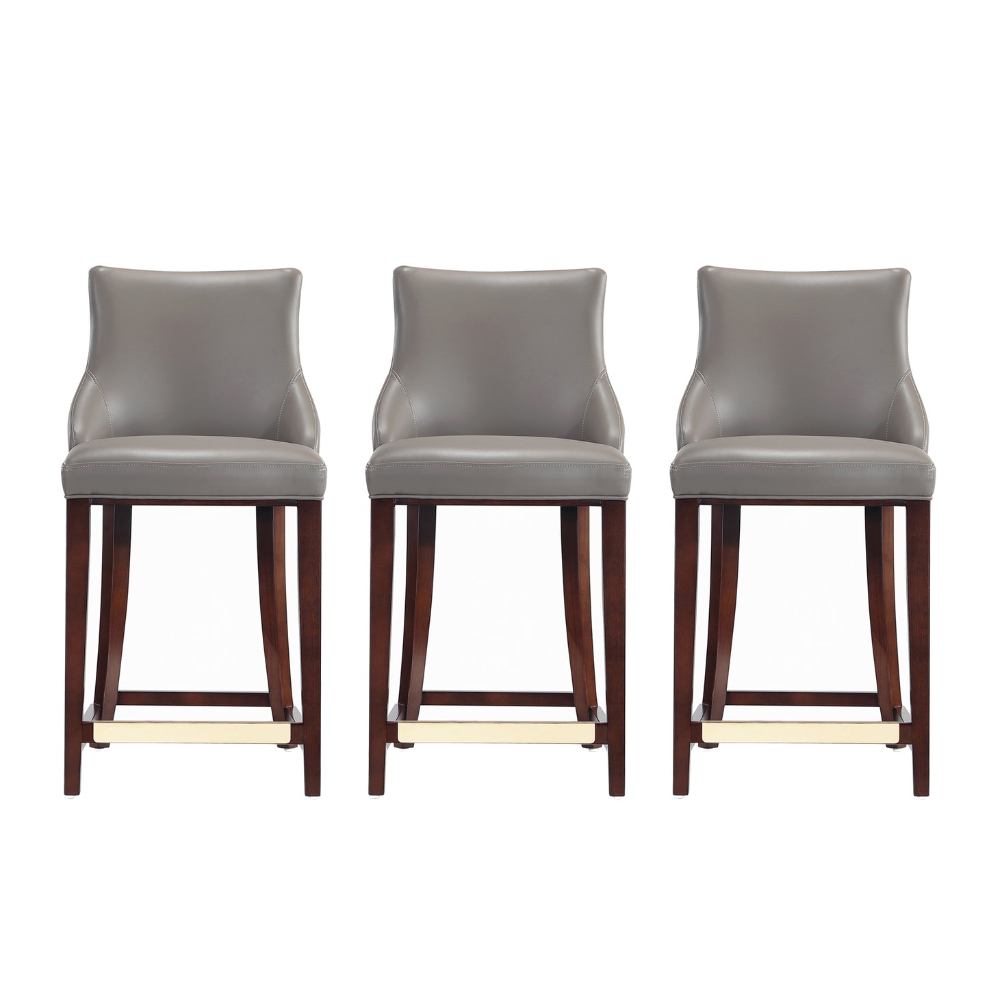 Shubert Modern Wood Upholstered Counter Stool in Dark Taupe - Set of 3 3-CS016-DT