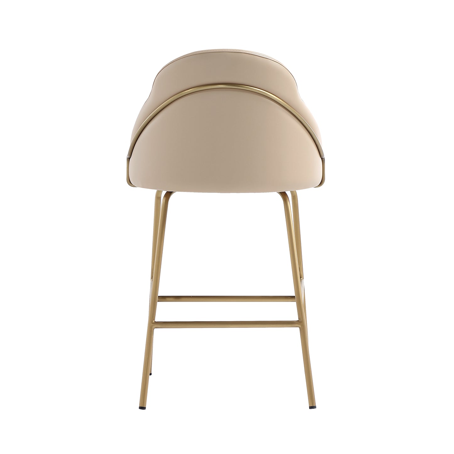Gracie Modern Metal Upholstered Counter Stool in Tan and Gold - Set of 3 3-CS019-GTN