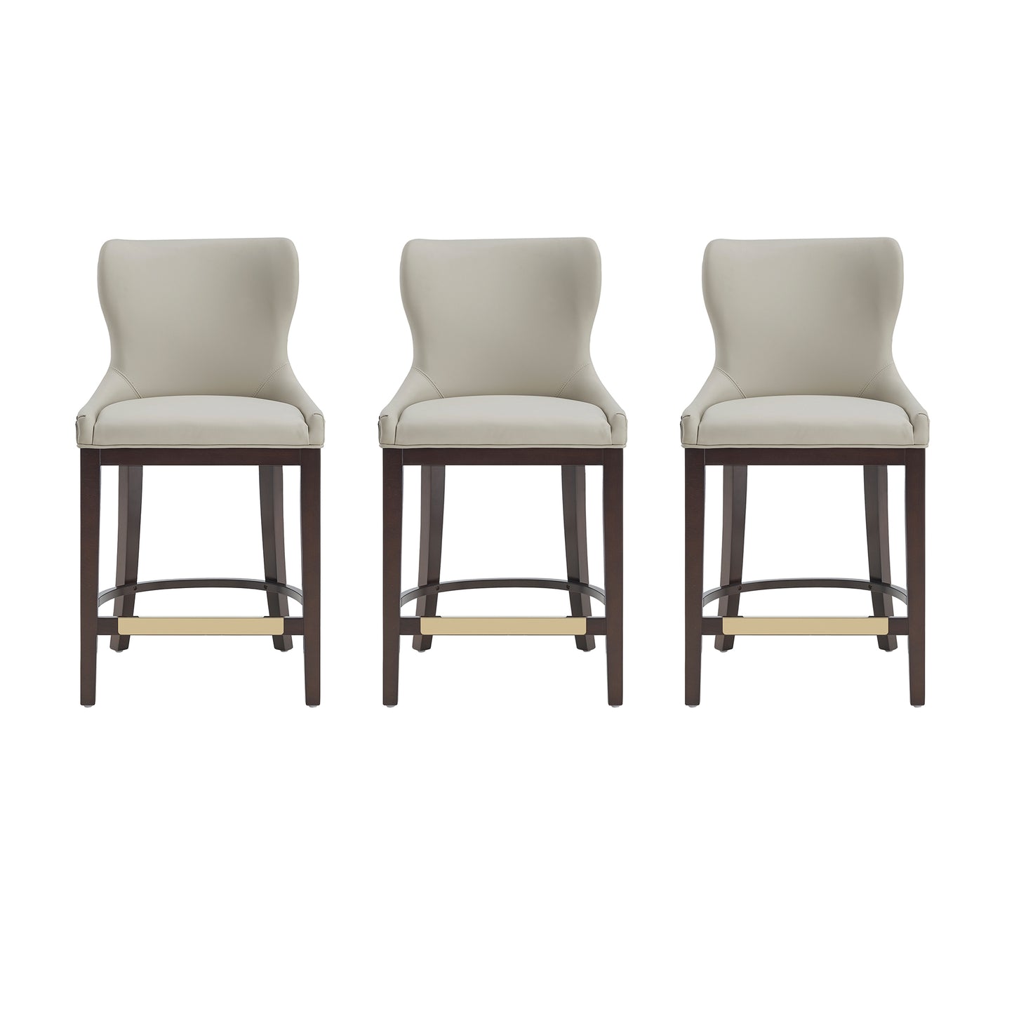 Blair Modern Wood Upholstered Counter Stool in Stone - Set of 3 3-CS020-ST