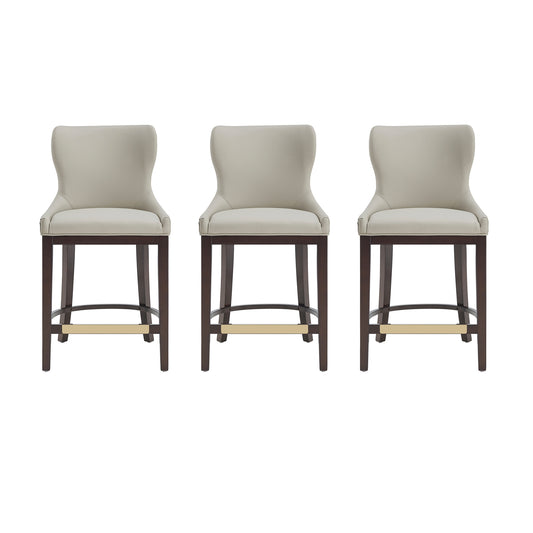 Blair Modern Wood Upholstered Counter Stool in Stone - Set of 3 3-CS020-ST