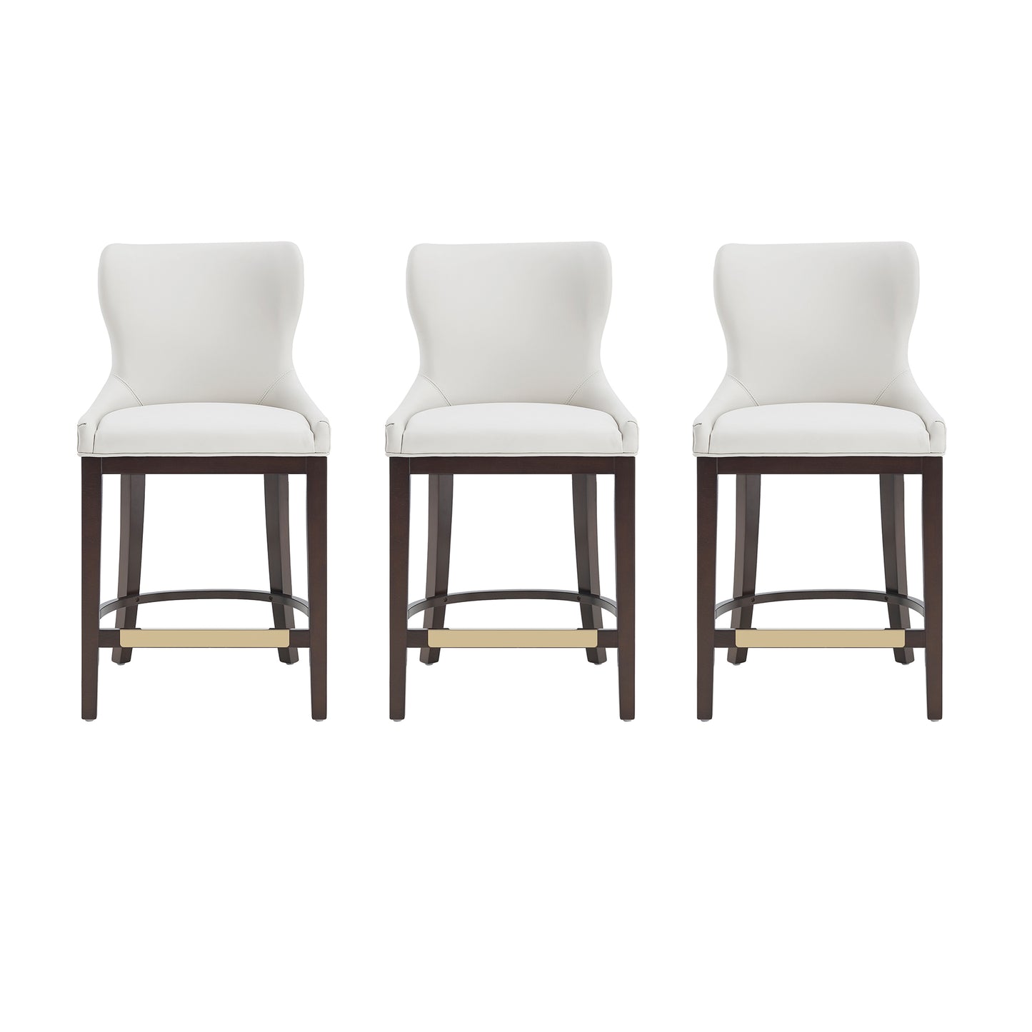 Blair Modern Wood Upholstered Counter Stool in White - Set of 3 3-CS020-WH