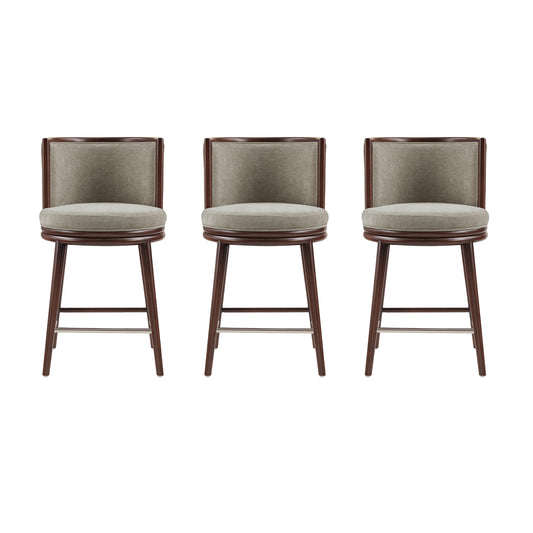 Evalyn Modern Wood Upholstered Counter Stool in Dove - Set of 3 3-CS021-DO