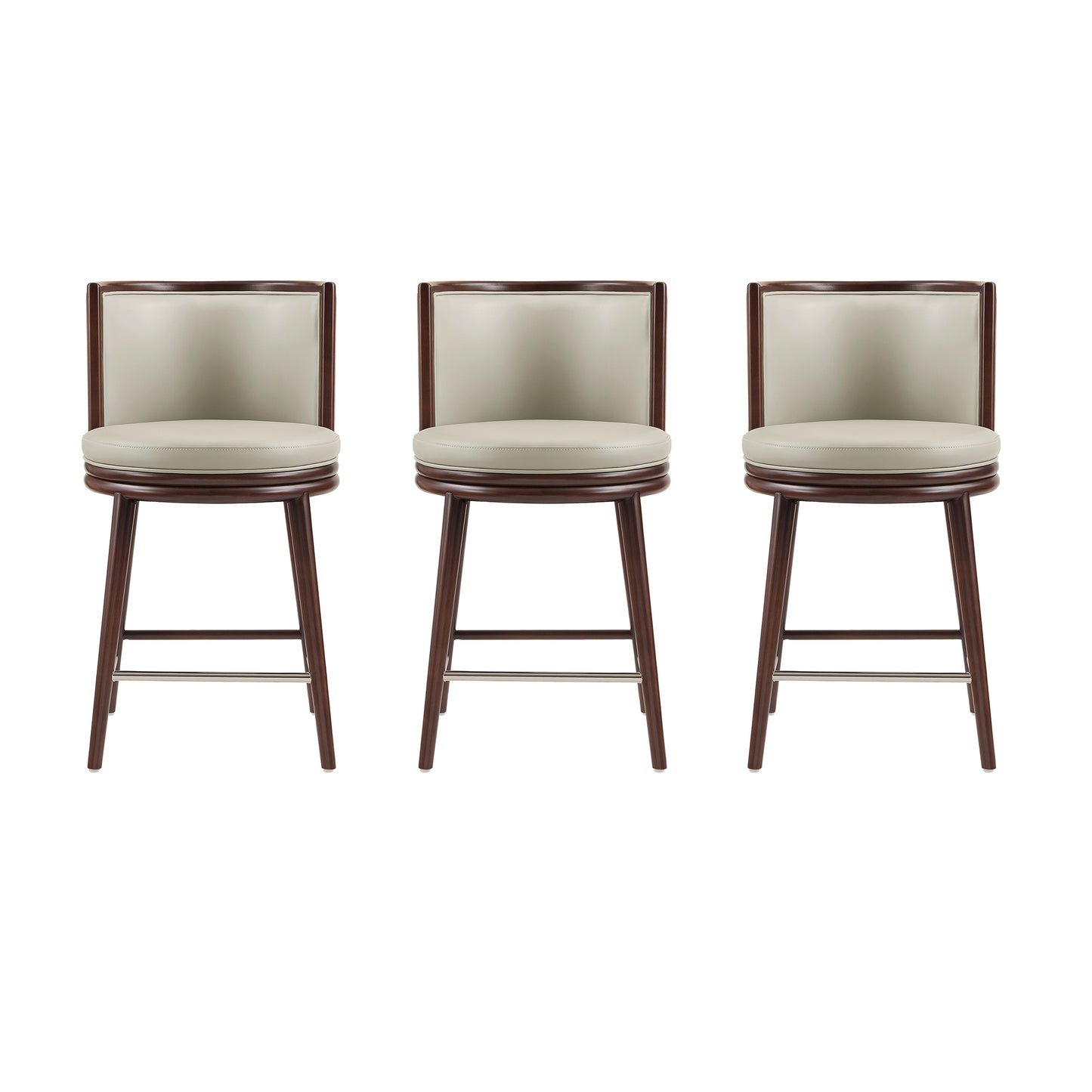 Evalyn Modern Wood Upholstered Counter Stool in Stone - Set of 3 3-CS021-ST